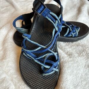 Chaco Women's Black and Blue Strappy Sandals